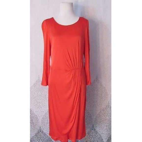 LK Bennett Dresses & Skirts - LK BENNETT Red Dress Pleated Long Sleeve